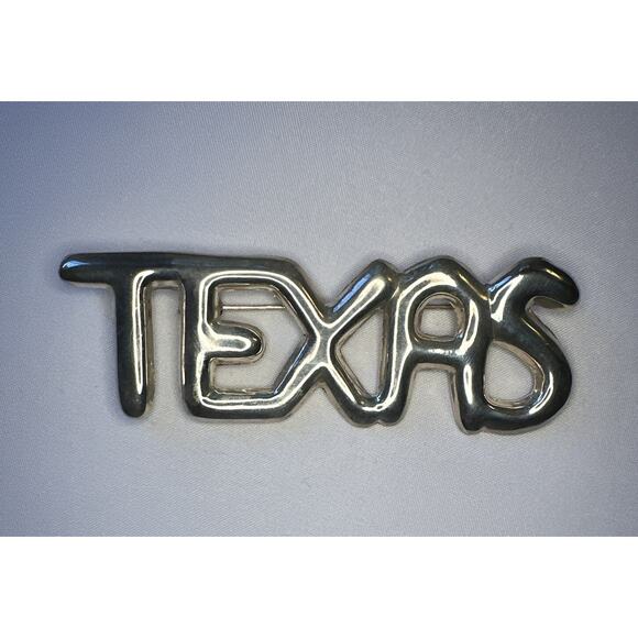 Vintage 925 Sterling Silver TEXAS Brooch Pin Signed 3.25” Lone Star State ND - Picture 2 of 4